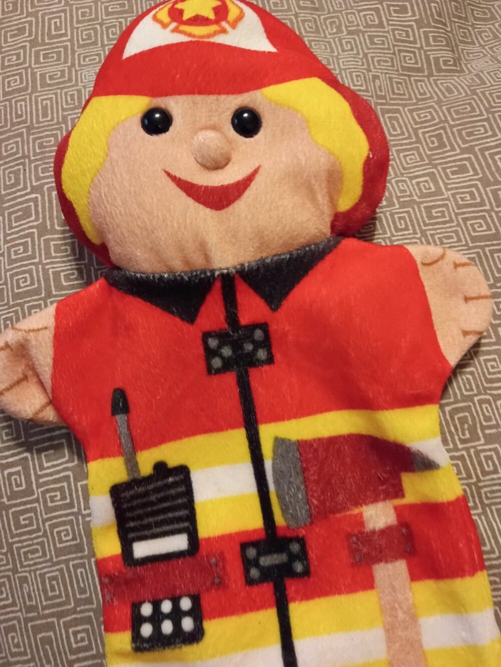 Plush Fireman pretend play puppet